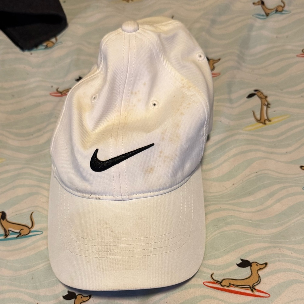 Nike White Cap with Black Logo Adjustable